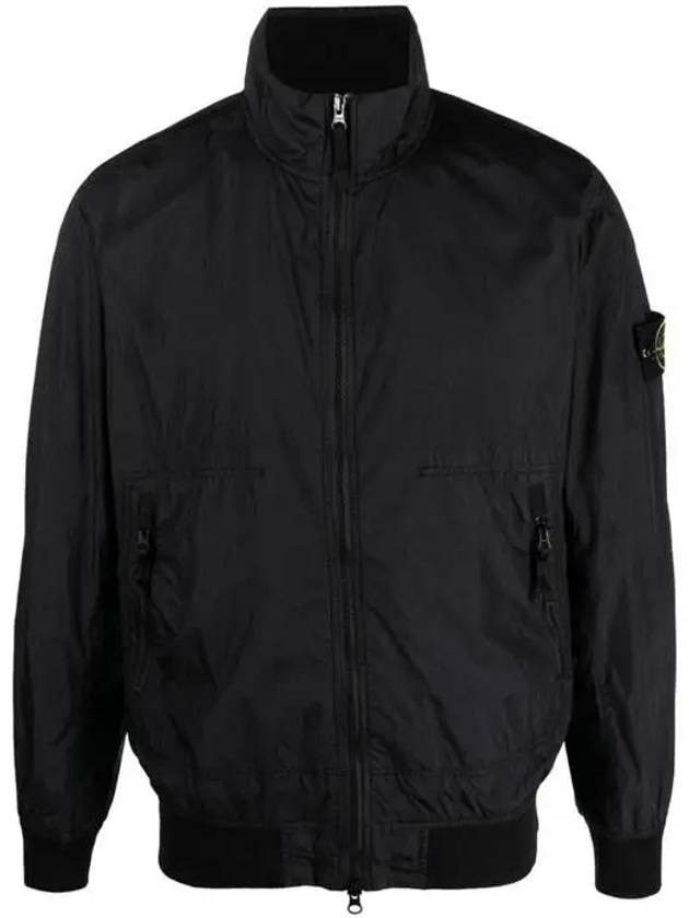 Garment Dyed Crinkle Reps Nylon Zip-up Jacket Black - STONE ISLAND - BALAAN 2