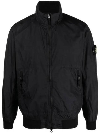 Garment Dyed Crinkle Reps Nylon Zip-up Jacket Black - STONE ISLAND - BALAAN 2