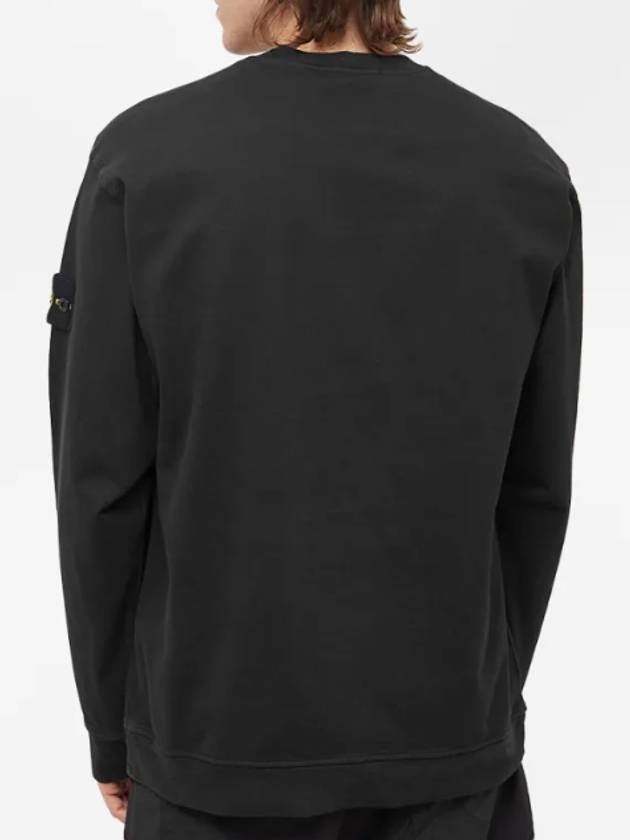 Men's Wappen Patch Crew Neck Sweatshirt Black - STONE ISLAND - BALAAN 4