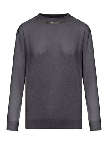 24FW Sweater M12167900PCG266 BLACK STONE ULTRABLACK Black - BRUNELLO CUCINELLI - BALAAN 1