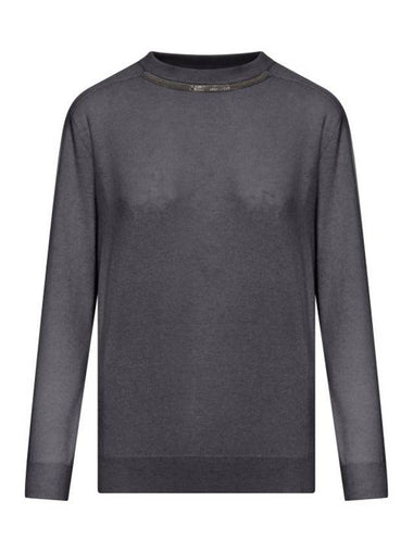 24FW Sweater M12167900PCG266 BLACK STONE ULTRABLACK Black - BRUNELLO CUCINELLI - BALAAN 1