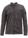 Wappen Patch Supima Twill Stretch Cotton Zip-up Jacket Grey - STONE ISLAND - BALAAN 4