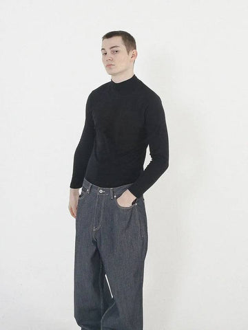 Essential Wool Half Neck Knit Black - CHANCE'S NOI - BALAAN 1