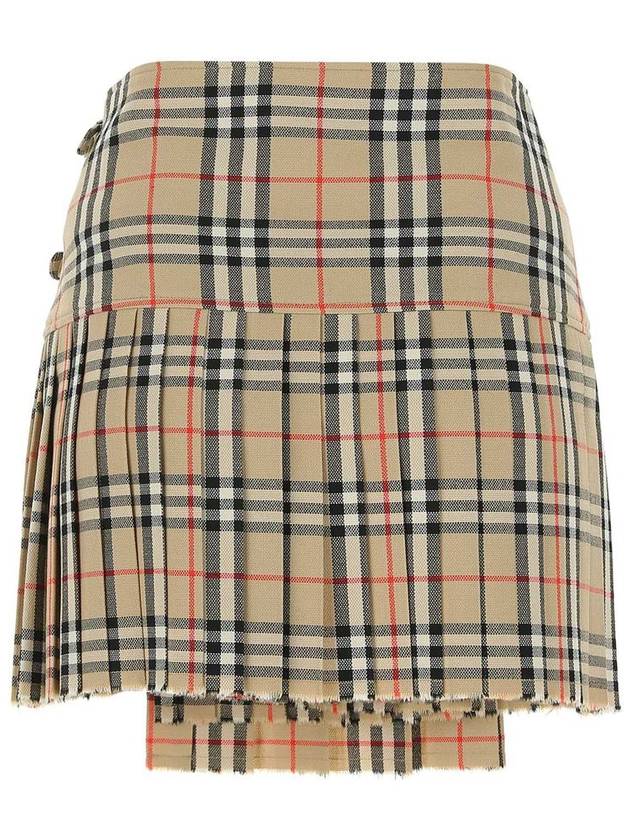 Vintage Check Wool Kilt pleated skirt Archive Beige - BURBERRY - BALAAN 3