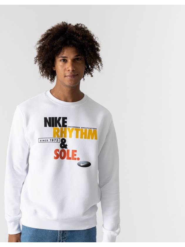 Fleece Crew Sweatshirt White - NIKE - BALAAN 5