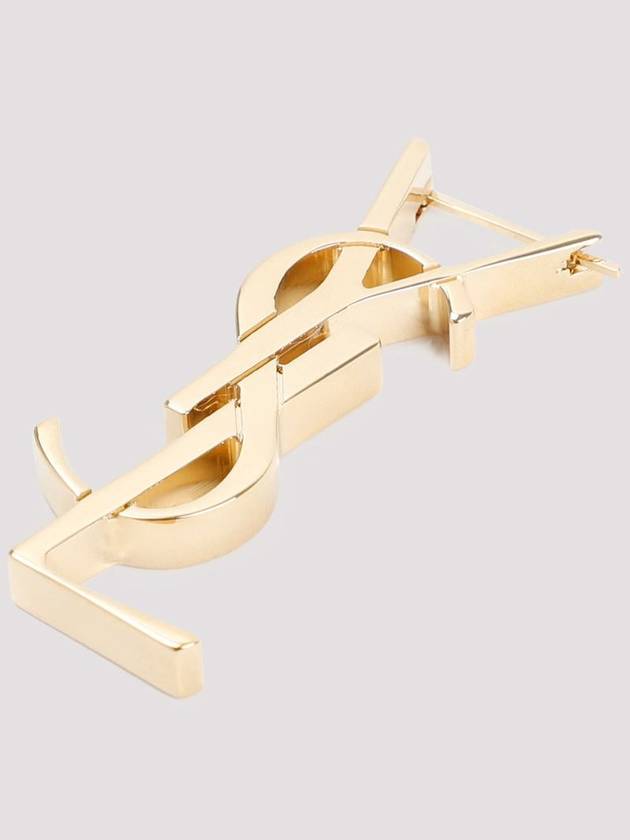 YSL Cassandre Single Metal Earrings Gold - SAINT LAURENT - BALAAN 4