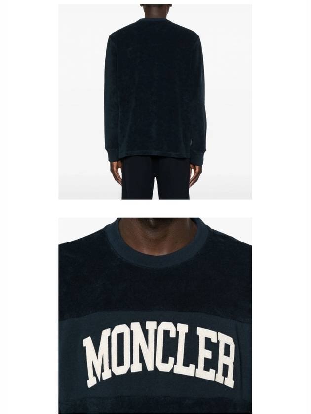 Embroidered Logo Sweatshirt Navy - MONCLER - BALAAN 6