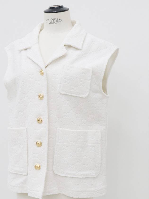 Gold plated white vest jacket - GUCCI - BALAAN 3