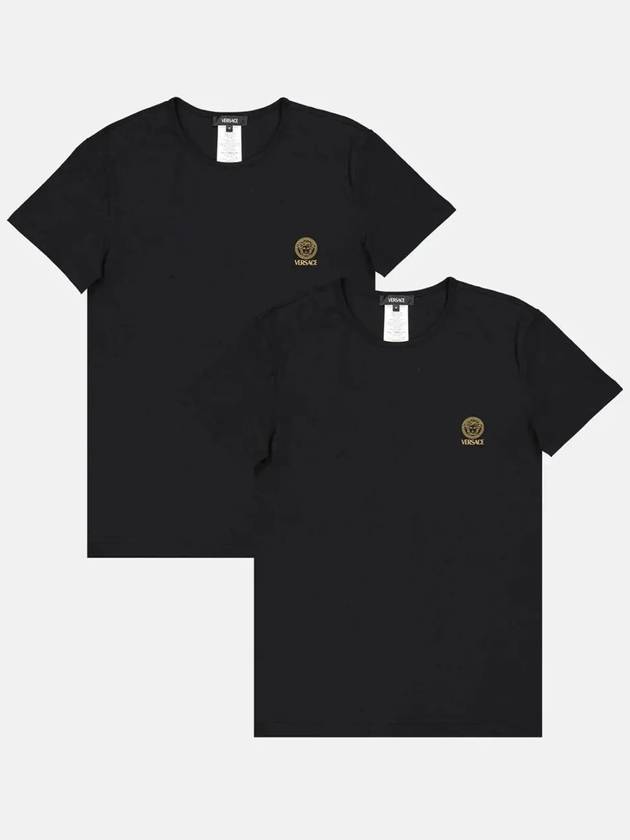 Crew Neck Medusa Logo Short Sleeve T-Shirt 2 Pack Black - VERSACE - BALAAN 4