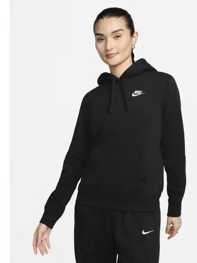 Sportswear Club Fleece Pullover Hoodie Black - NIKE - BALAAN 2