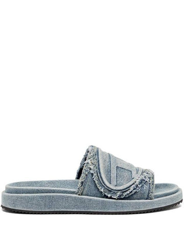 Oval D Slider Slippers Blue - DIESEL - BALAAN 1