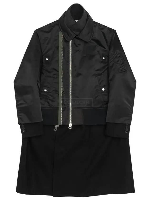 Twill mix coat BLACK 2202823M - SACAI - BALAAN 1