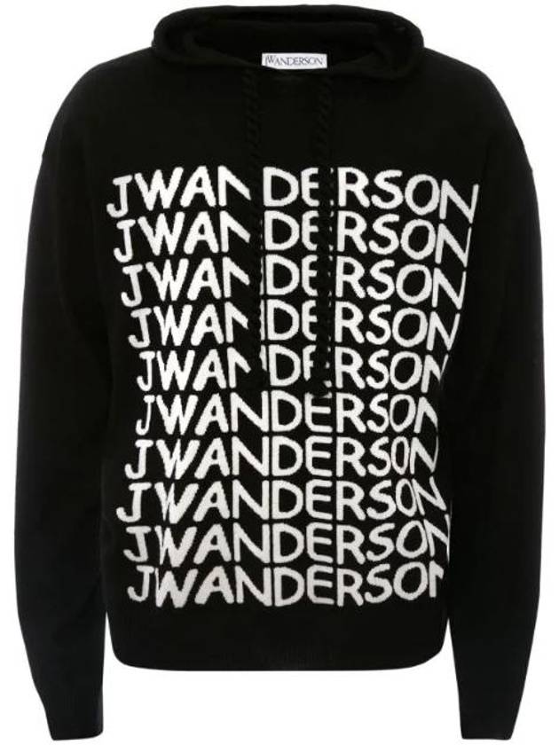 Intarsia Logo Long Sleeve Hoodie KW0809YN0170901 - JW ANDERSON - BALAAN.