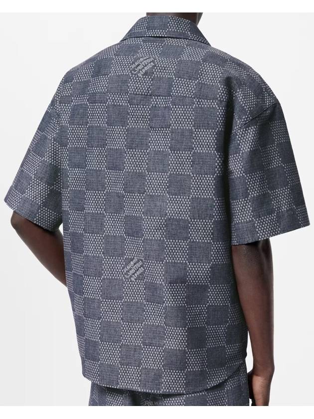 1AFXLS Damier short sleeved chambray shirt - LOUIS VUITTON - BALAAN 4