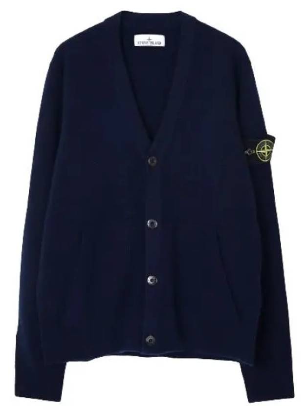 Men's Wappen Patch Button Cardigan Navy - STONE ISLAND - BALAAN 2