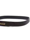 T Logo Reversible Leather Belt Black Brown - TOM FORD - BALAAN 6