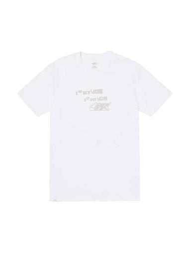 Stamp Logo Short Sleeve T-Shirt White - VANS - BALAAN 1