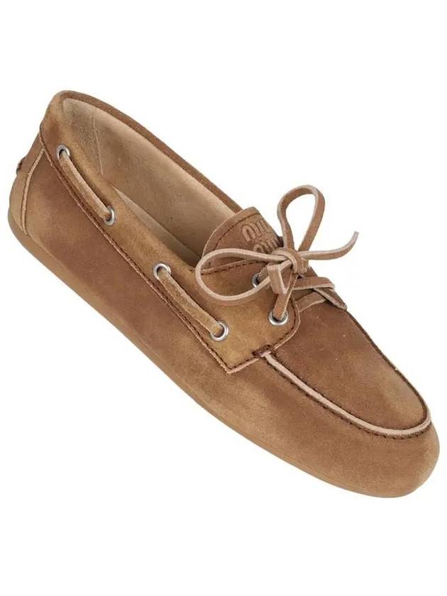 Faded Unlined Suede Loafers Cinnamon - MIU MIU - BALAAN 2