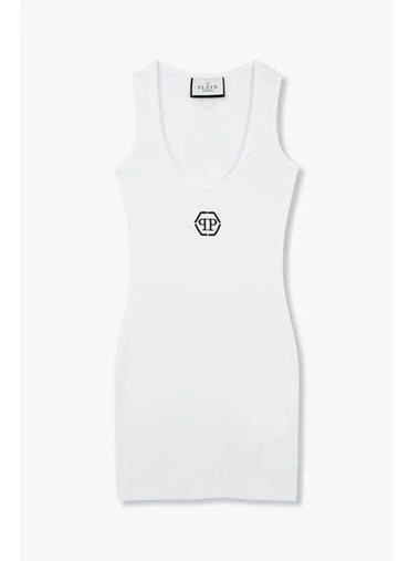 Women s Hexagon Embroidered Tank Top Dress White - PHILIPP PLEIN - BALAAN 1