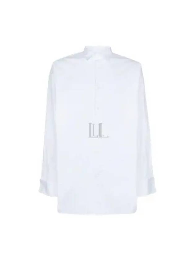 Oversized Cotton Long Sleeved Shirt White - PRADA - BALAAN 2