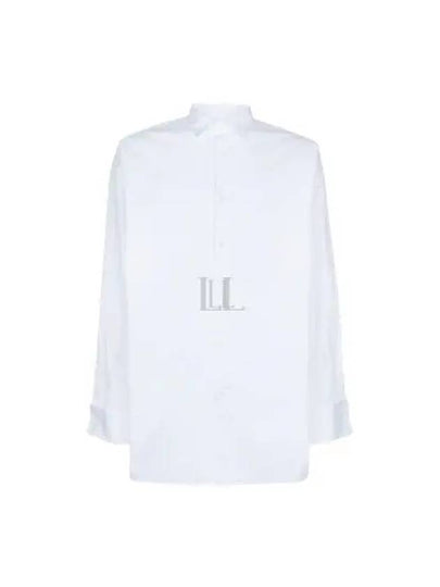 Oversized Cotton Long Sleeved Shirt White - PRADA - BALAAN 2