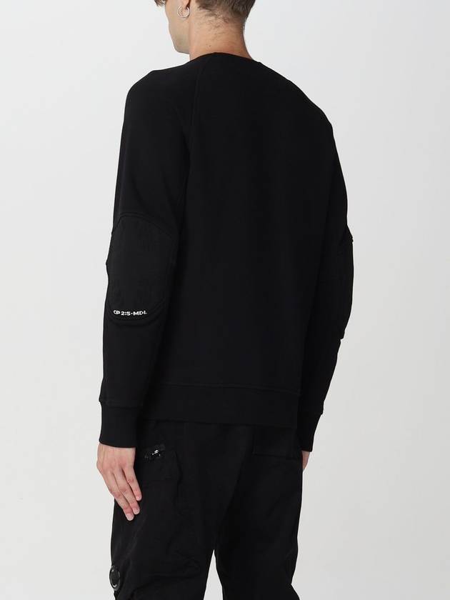 Logo Patch Crew Neck Sweatshirt Black - CP COMPANY - BALAAN 6