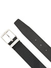 Checked Leather Belt Charcoal - BURBERRY - BALAAN 3