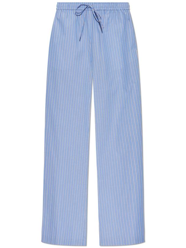 Marni Cotton Trousers With Striped Pattern, Women's, Blue - MARNI - BALAAN 1