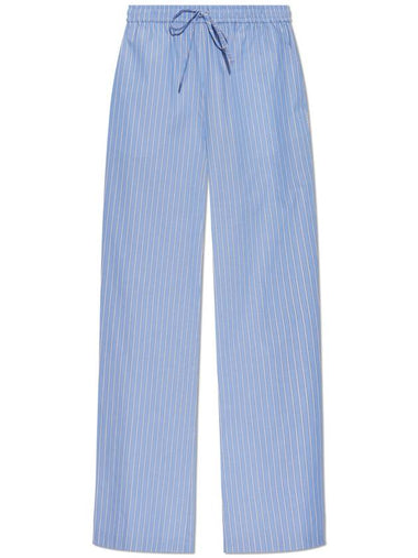 Marni Cotton Trousers With Striped Pattern, Women's, Blue - MARNI - BALAAN 1