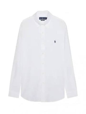 Pony logo embroidered stretch poplin shirt men s long sleeve - POLO RALPH LAUREN - BALAAN 1