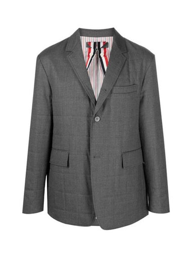 Twill Down Filled Jacket Grey - THOM BROWNE - BALAAN 1