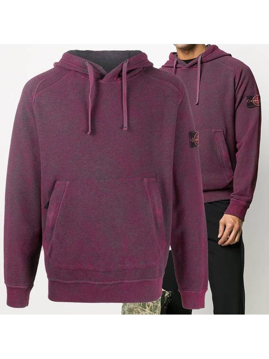 Dust Colour Treatment Hoodie Purple - STONE ISLAND - BALAAN 2