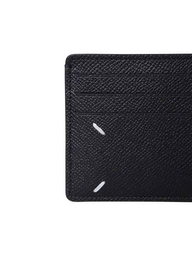 Stitched Leather Card Wallet Black - MAISON MARGIELA - BALAAN 4