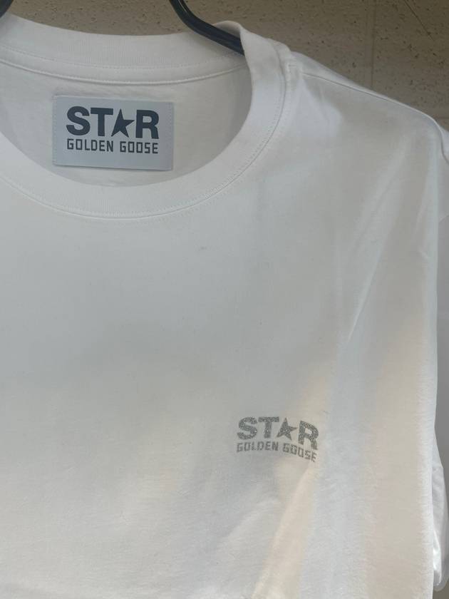 Men's Gold Star Glitter Logo Short Sleeve T-Shirt White - GOLDEN GOOSE - BALAAN 6