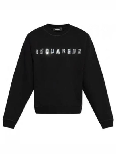 Logo Brushed Fleece Relaxed Fit Sweatshirt Black - DSQUARED2 - BALAAN 2