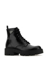 Brushed Leather Combat Boots Black - PRADA - BALAAN 3