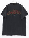 Offshore Oversized Short Sleeve T-Shirt Black Faded - BALENCIAGA - BALAAN 4