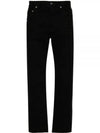 Denim Cotton Straight Jeans Black - SAINT LAURENT - BALAAN 2