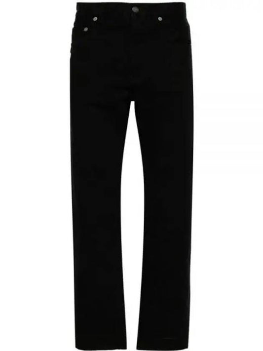 Denim Cotton Straight Jeans Black - SAINT LAURENT - BALAAN 2