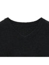 Boucle V Neck Half Knit Top Black - NOIRER - BALAAN 5