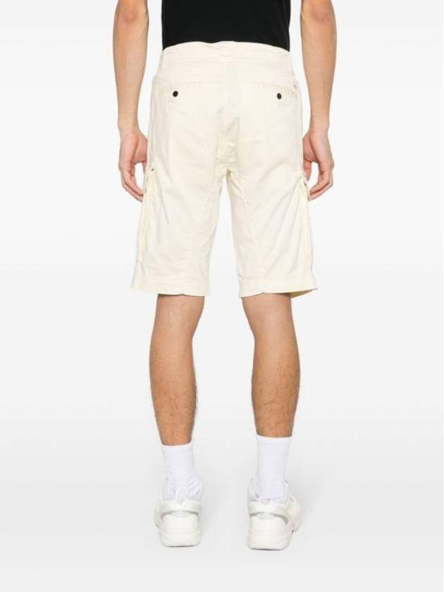 Stretch Satin Cargo Shorts Beige - CP COMPANY - BALAAN 4