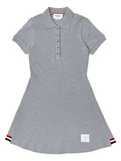 Women's Logo Patch Tennis Flare Short Dress Grey - THOM BROWNE - BALAAN 2