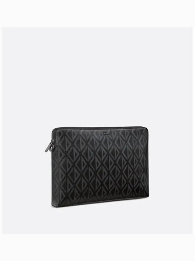 CD Diamond Canvas Clutch Bag Black - DIOR - BALAAN 3