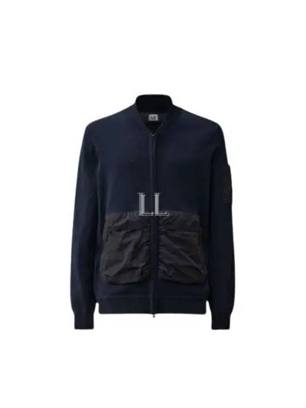 Cotton Mixed Bomber Cardigan Navy - CP COMPANY - BALAAN 2