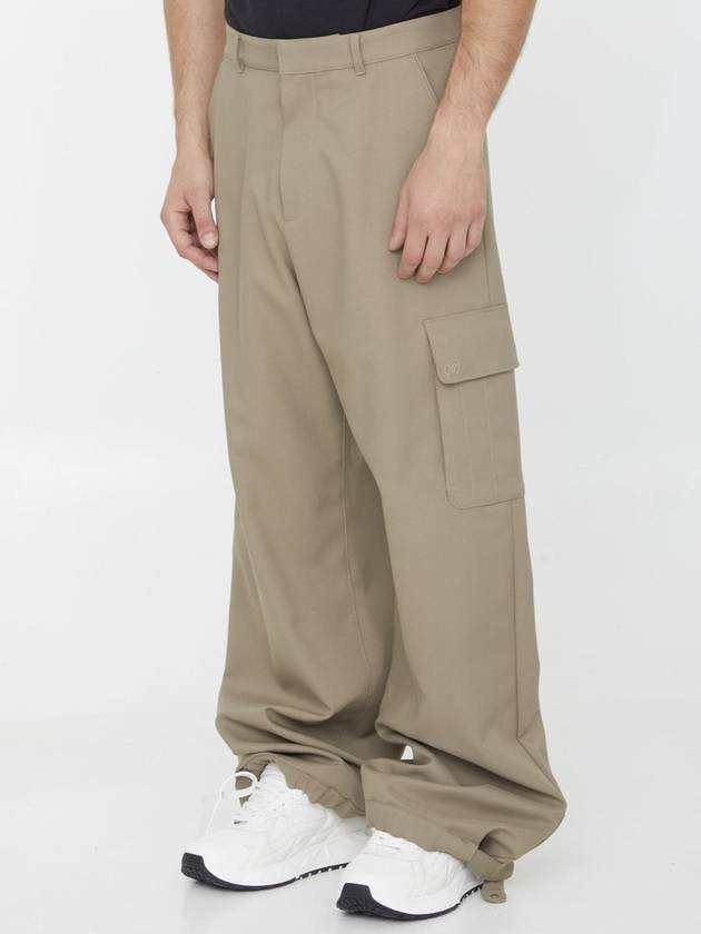 OW EMB Drill Cargo Pants OMCF037F23FAB004 6161 BEIGE BEIGE B0170476430 - OFF WHITE - BALAAN 3