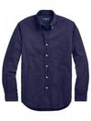 Men's Cotton Classic Fit Oxford Long Sleeve Shirt Navy - POLO RALPH LAUREN - BALAAN 2