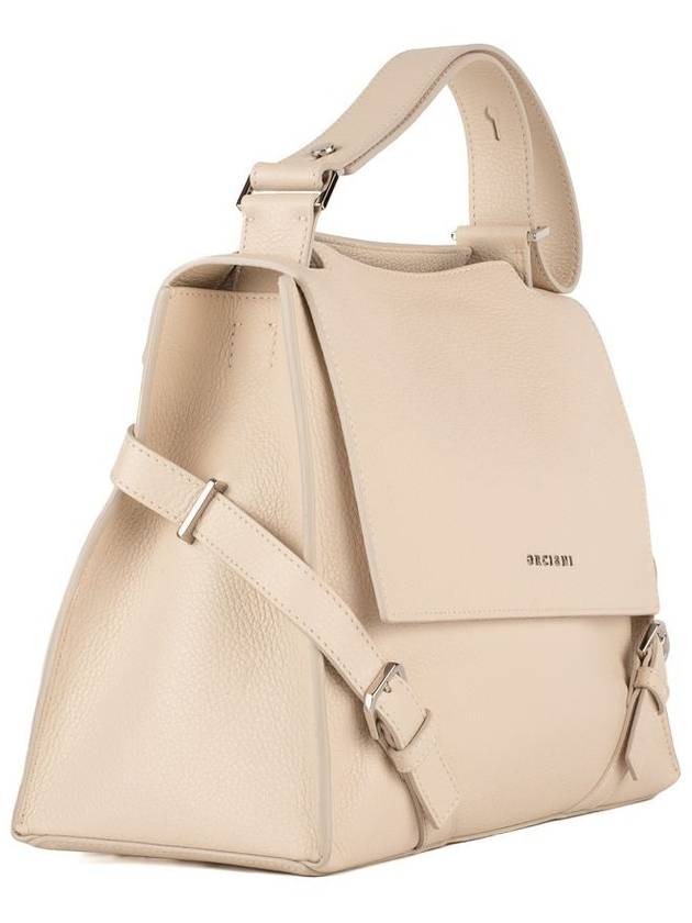 Orciani Sveva Sense Medium Leather Shoulder Bag With White Water Shoulder Strap - ORCIANI - BALAAN 3