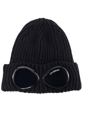 Goggles Merino Wool Beanie Black - CP COMPANY - BALAAN 1