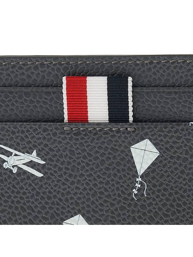 Sky Half Drop Card Wallet Dark Grey - THOM BROWNE - BALAAN 7