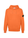 Logo Patch Drawstring Hoodie Orange - STONE ISLAND - BALAAN 1